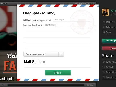 Feedback Form feedback github speaker deck
