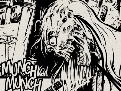 Zombie Graveyard Attack cartoon comic dark graveyard horror illustration ink manga manga studio scary sequential art story art zombie