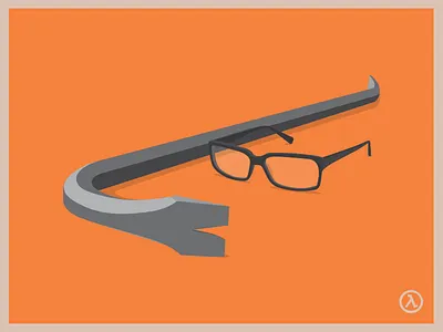 Half Life poster (WIP) crowbar freeman game glasses gordon half life orange poster