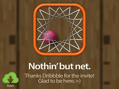 Nothin' but net. app app icon basketball basketball icon debut download drafted dribbble free freebie freebies illustration illustrator ios logo logo design mark photoshop ui
