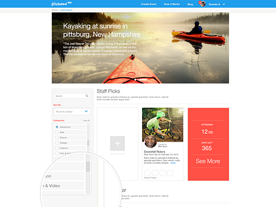 Joinplusone.com Open Events clean events flat ios list minimal ui ux