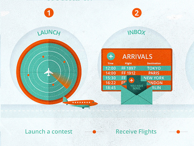 LAUNCH & INBOX icons aeroplane detail flight icon icons illustration inbox plane texture vector web