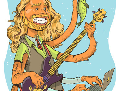 Johnny Cheesecrabber bass birthday boat character cheese crabber creep design illustration johnny the village