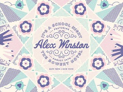 Winston like Whoa concert illustration pastel poster skillshare vector