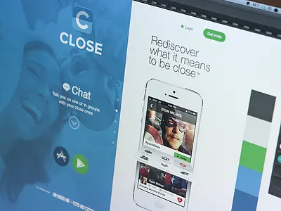 Close landing page android app arrow close design flat icon identity iphone layout login register ui website