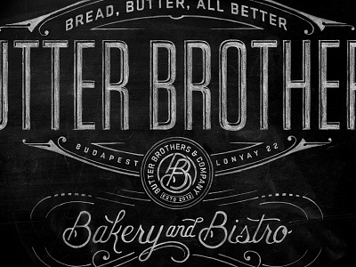 Butter Bros. bakery branding hand lettered logo vintage