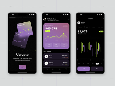 Ucrypto - Crypto Mobile App android app design app design application application design binance bitcoin blockchain crypto currency crypto wallet cryptocurrency exchange investment ios app ios app design mobile trading ui ux wallet web 3