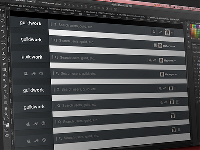 Guildwork Headers flat guildwork header mmo profile ui web design