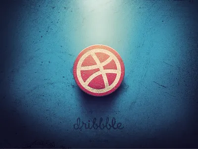 Hi, dribbble! 3d background ball blue dark debute dribbble logo wallpaper