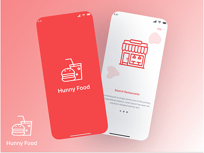 Hunny Food - Food delivery App app design illustration logo typography ui vector