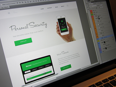 Secure / Fancy Angle... clean flat green homepage light minimal safe secure stupid angle wip