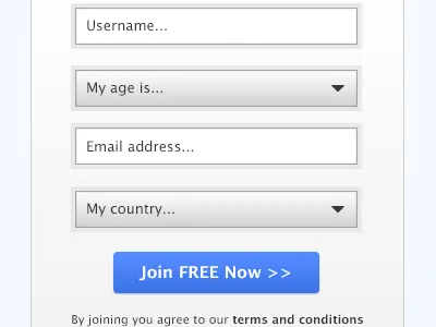 Re-designed Form blue clean form join join free redesign