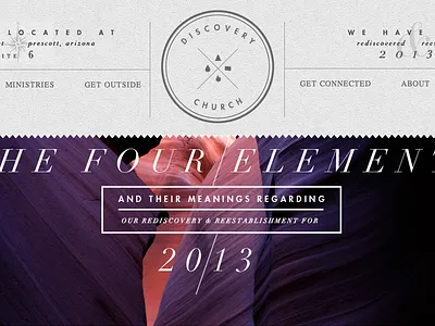 Discovery Interior Sections american ampersand anvil blue canyon design didot flag futura layout logo navigation orange script transparency type ux website white