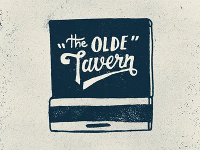 Olde Tavern Matches blksmith handmade illustration lettering poster print smith texture type