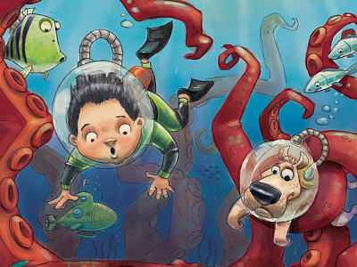 Deep Water animal cartoon childrens book illustration digital funny humor illustration painter