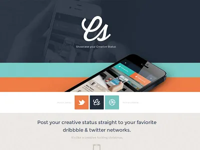 Creative Status Single Page Site creative creative status flat mobile psd ui web web design website design