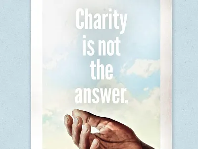 Uncharity brochure hand print sky typography