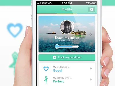 Medical/health App Flat UI Profile v3 dashboard diary flat health health app ios ios app iphone app medical medical app mobile mobile app profile ui