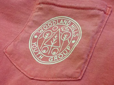 WHYG Shirts bushes church clouds frocket hill illustration ink linework logo screenprint shirt stamp sun trees type woodland hills