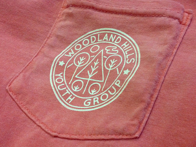 WHYG Shirts bushes church clouds frocket hill illustration ink linework logo screenprint shirt stamp sun trees type woodland hills