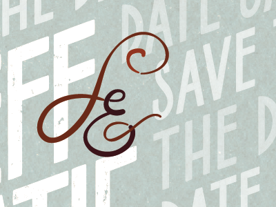 Save the Date ampersand chicago emerald green handwritten invitation invite modern red rustic save the date script wedding