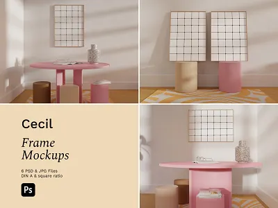 Frame Mockup Bundle CECIL a3 mockup a4 mockup abstract art mockup art direction artwork mock up artwork template branddesign colorful interior custom order drawing mock up frame mockup bundle freelance designer graphicdesign illustration mockup photoshop mockup post modernism print design quote design smart object visual design