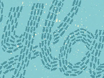 Dylan's Fish blue drawn fish gig poster lettering poster tour poster type underwater water