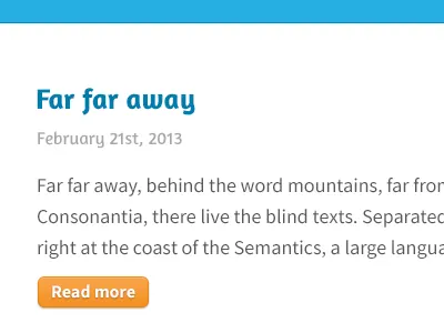 Blog part 2 blog blue buttons clean minimal orange personal posts responsive simple type effect ui ux web