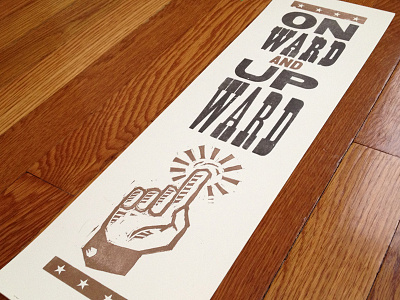 Onward and Upward letterpress print