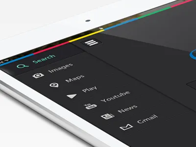 Google.com Goes Dark with PSD dark dark ui free freebies google google redesign google.com ipad psd redesign rework ui ux