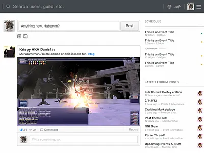 Guildwork Feed feed ffxi ffxiv forum guildwork image mmo post posts schedule ui video web web design wow