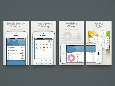 DailyCost App Store Screenshots app chart china currency dailycost expanse icon pie track ui web
