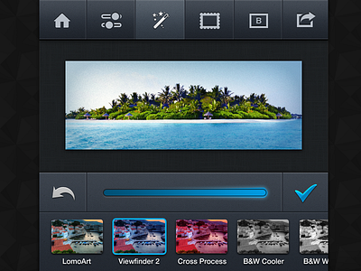 UI app check filter frames ios iphone photo ui