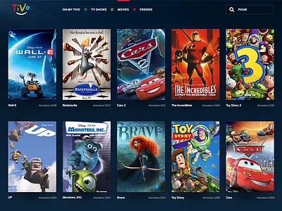 My TiVo grid movies my pixar shows tivo tv ui