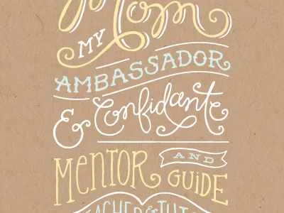 My Mom lettering typography vector