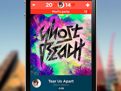 What's playing now app flat design indie rock iphone music player