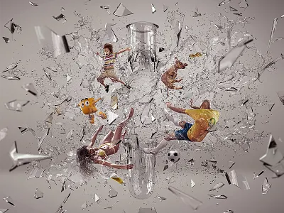 Capa Anuário Minas ampoule dog explosion soccer water