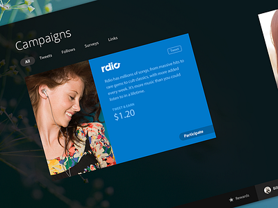 Immersive Ad Experience ad blue campaigns fixx flat minimal psd tweet ui web design