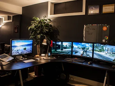 Workspace apple cinema display designer workspace home office home studio macbook mike busby office studio work space workspace workstation