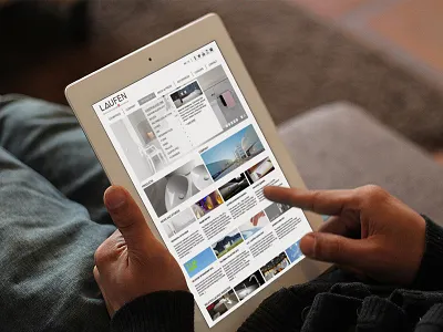 LAUFEN | tablet optimization button device homepage ipad laufen menu optimization social tablet touch website