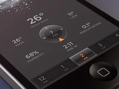Skies Detail ios iphone iphone5 mobile render ui weather wind dial