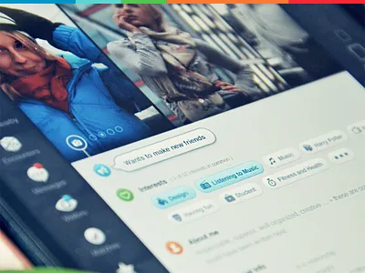 Badoo Profile for iPad app badoo buttons interface ios ipad ipad design notifications odessa profile slider tabs ui ipad ukraine