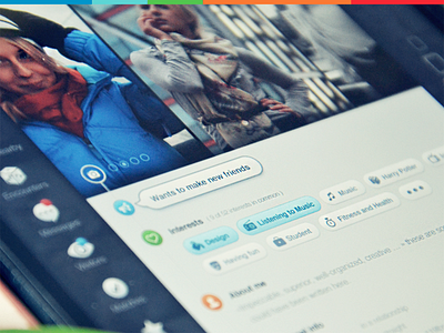 Badoo Profile for iPad app badoo buttons interface ios ipad ipad design notifications odessa profile slider tabs ui ipad ukraine