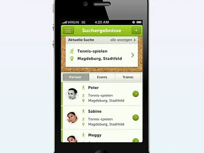 Search results announcement app cork board event ios partner search search results trainer