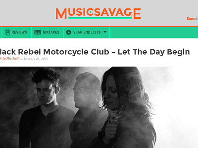 Music Savage Layout blog green music orange single post