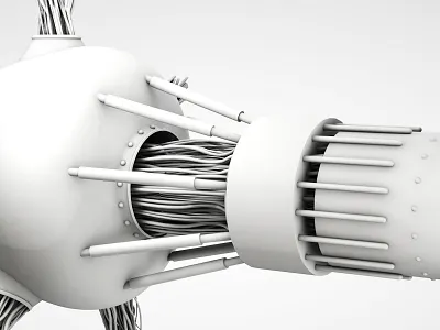 Big Cannon - Clay 3d c4d cannon cinema 4d cinema4d clay cloner clones experiment hardware progressive render sci fi scifi space technology white wires