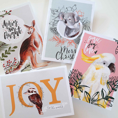 Hand illustrated Christmas Cards