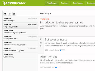 HackerRank Neue admin challenges green hackerrank lato web app white