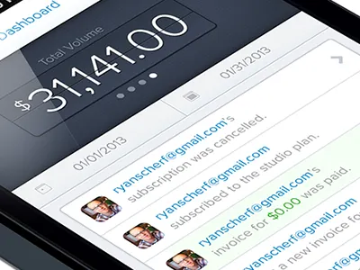 Paid iOS Dashboard activity app calendar date ios iphone list mobile swipe texture ui
