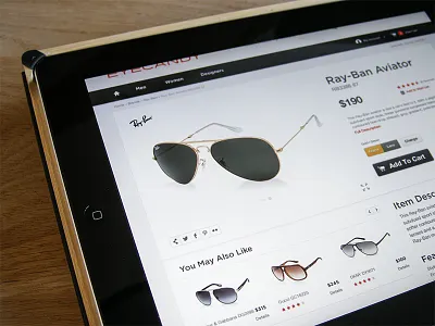 Eyecandy Ray-Ban Detail ecommerce interface ui ux web